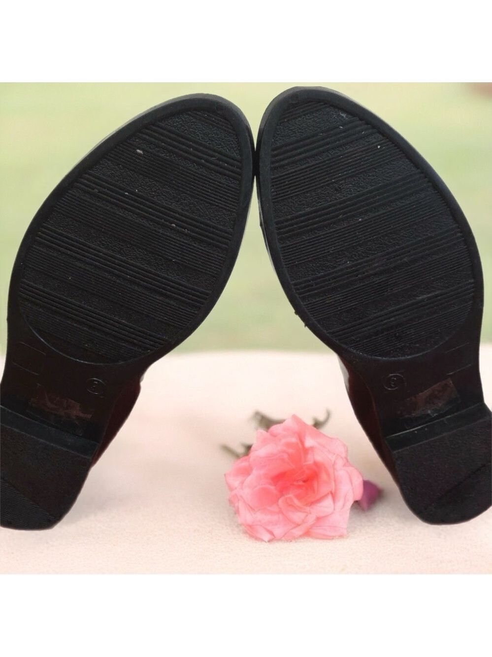 Juicy Couture Romance Black Glossy Rain Boots Waterproof Chelsea Style Logo NWOB - Picture 4 of 8